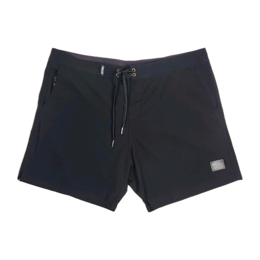 Sunga Life Board Shorts Mens 40 Black 4 Way Stretch Zip Pockets Surf Beach